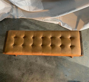 Lounge Bench (Leather) *Small Cracks on Teak