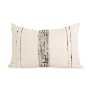 Ivory with Grey Stripes Bogota Lumbar Pillow