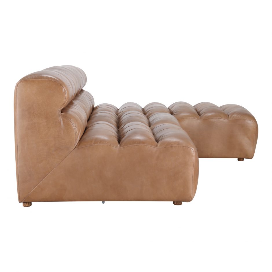 Leather Slipper Modular Sofa- Tan
