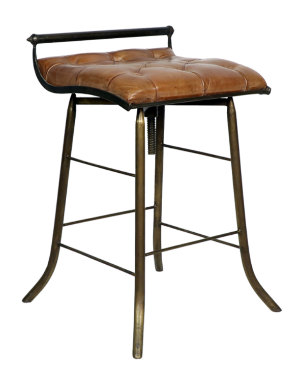 Leather Tufted Bar Stool Dyphor New York