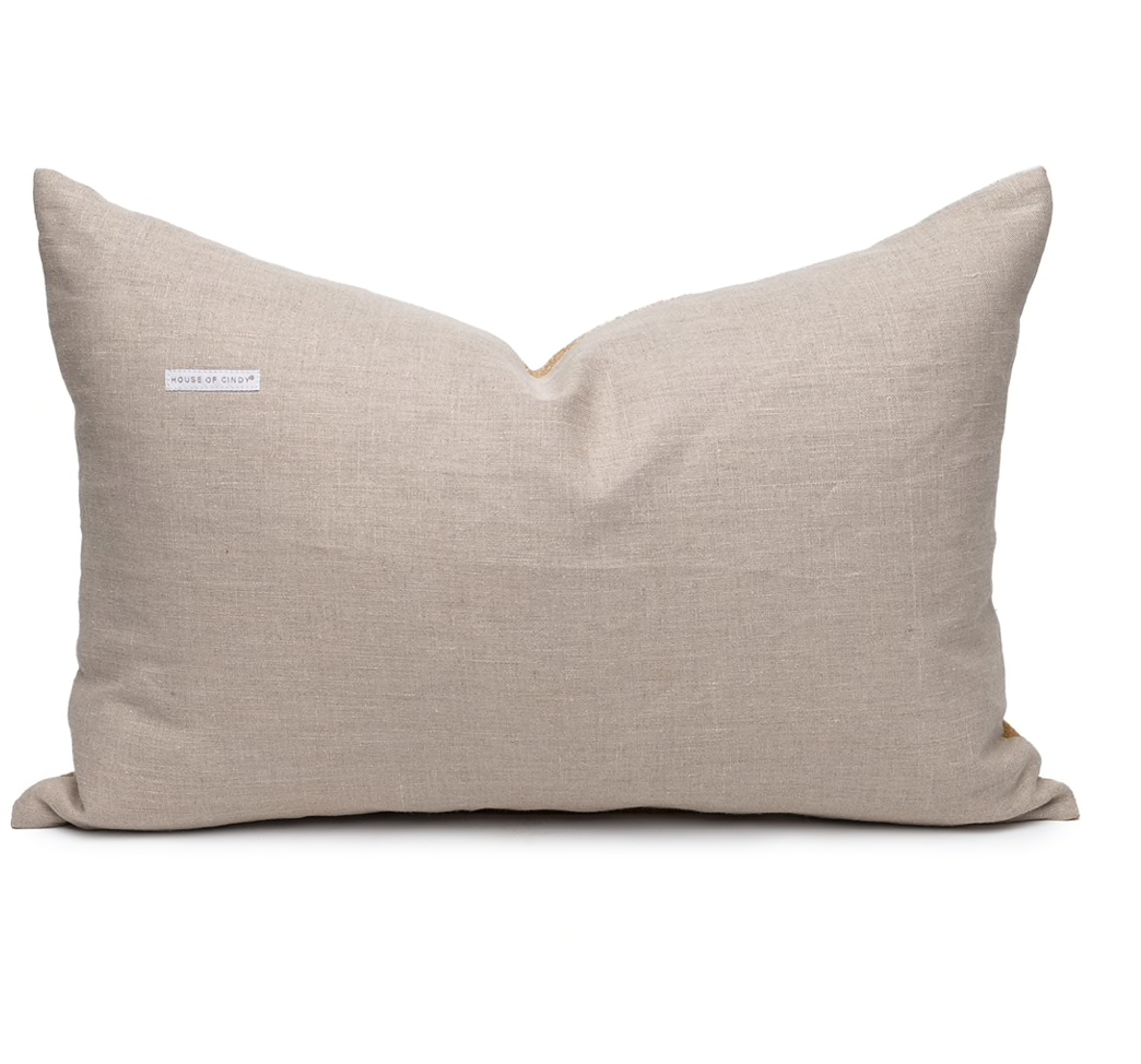 White and gold lumbar clearance pillow