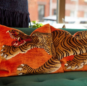 Tiger Silk Pillows Set of 3- 2 color variants