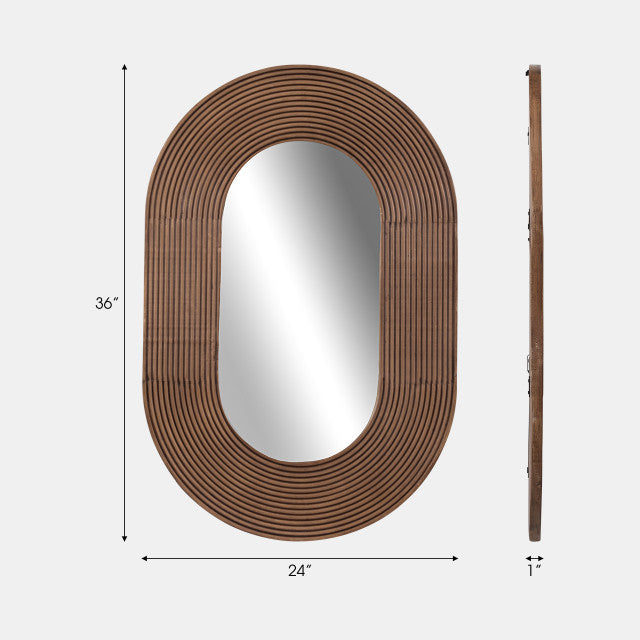 Ribbed Oval Mirror
