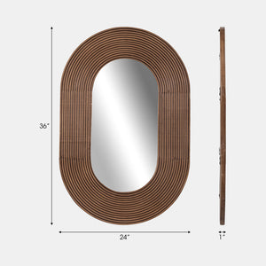 Ribbed Oval Mirror