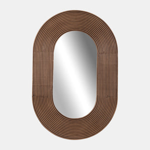 Ribbed Oval Mirror