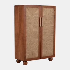 60" Acacia Wood Armoire