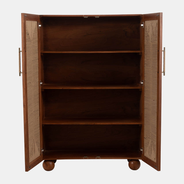 60" Acacia Wood Armoire