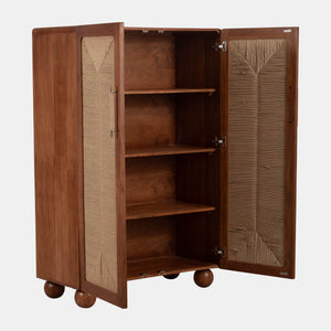 60" Acacia Wood Armoire