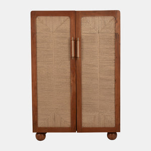 60" Acacia Wood Armoire