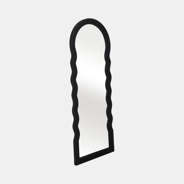 Black Layered Curvy Leaner Mirror