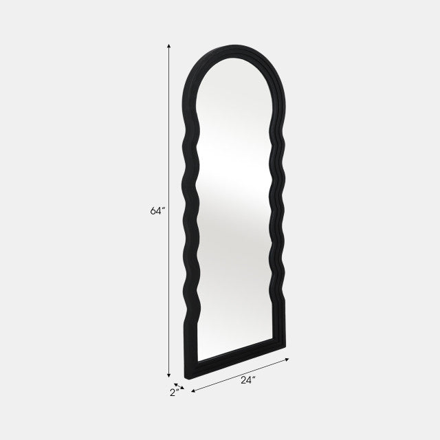 Black Layered Curvy Leaner Mirror
