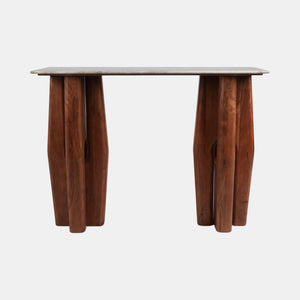 42x31" Tapered Legs Marble Top Console Table