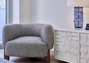 Gray Roundback Accent Chair (Staging)