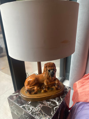 Vintage Lion Lamps Set