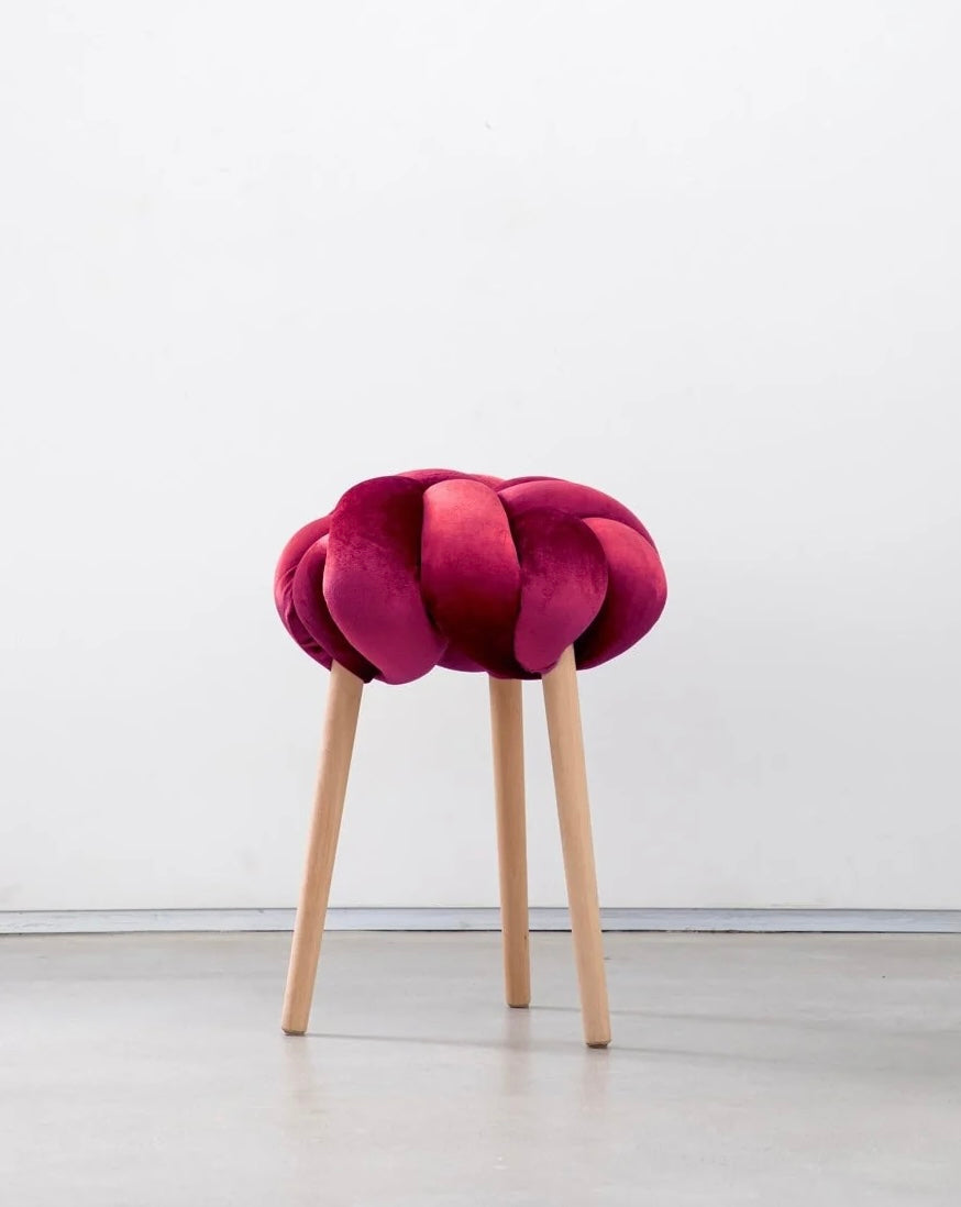 19" Velvet Knot Stool- 10 Color Variants