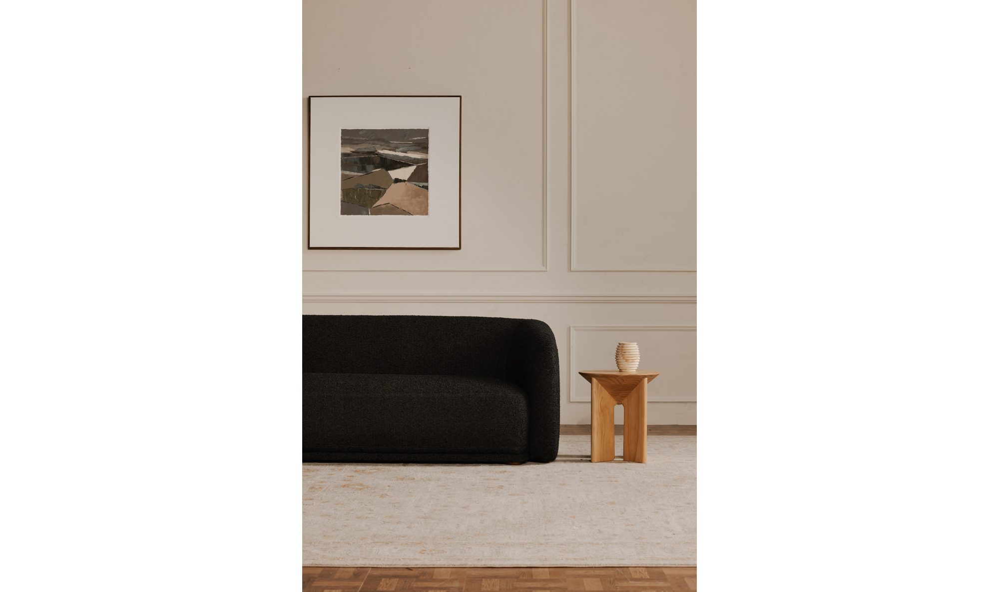 Faye Sofa Black Boucle