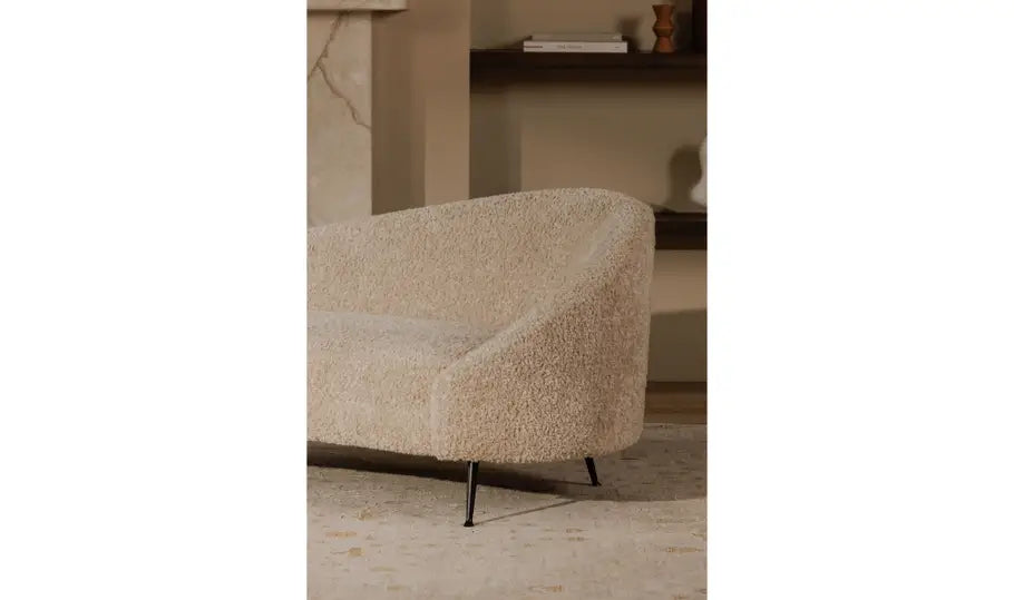 Abi Chaise Light Brown Faux Shearling