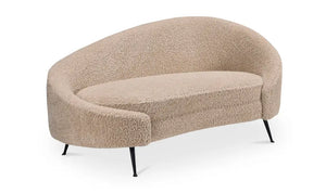 Abi Chaise Light Brown Faux Shearling