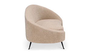 Abi Chaise Light Brown Faux Shearling