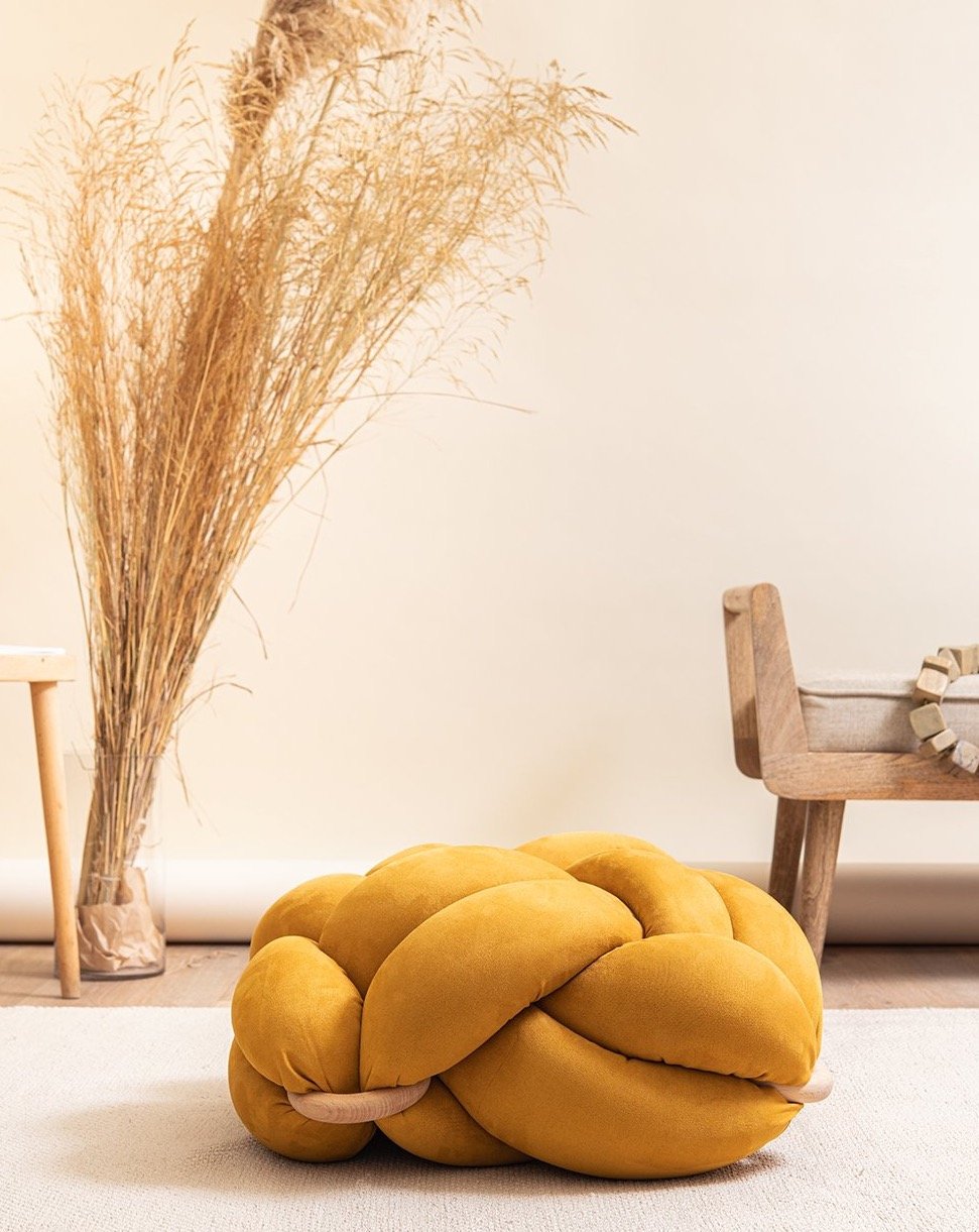 Medium Vegan Suede Knot Pouf- 7 Color Variants