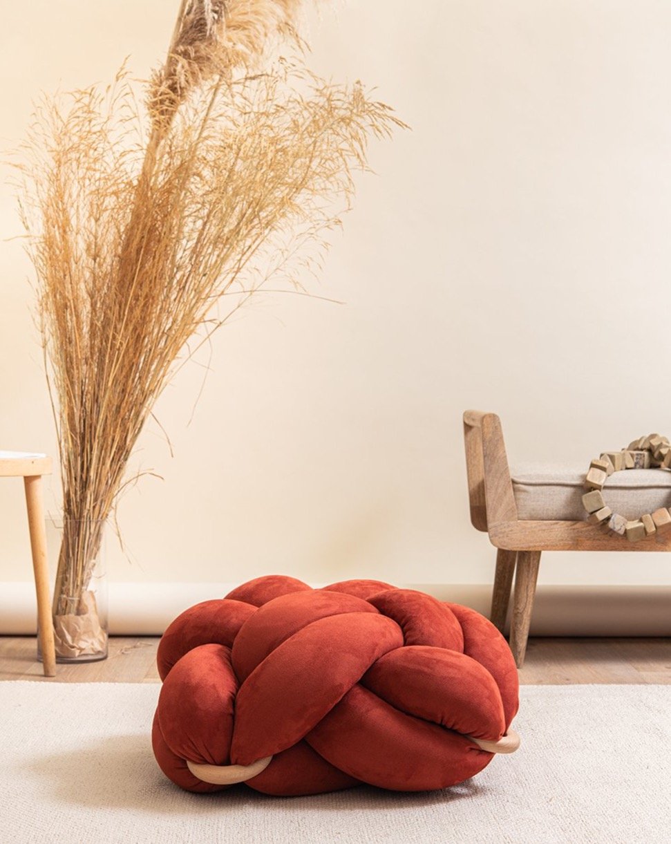 Small Suede Knot Pouf- 8 Color Variants