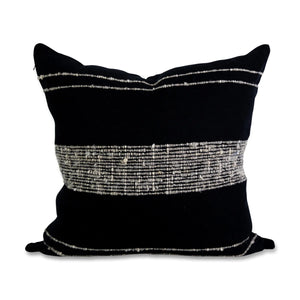 Black with Ivory Stripes Bogota Pillow