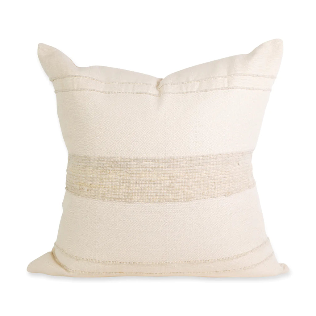 Ivory with Ivory Stripes Bogota Pillow