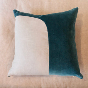 Teal Linen Velvet Pillow