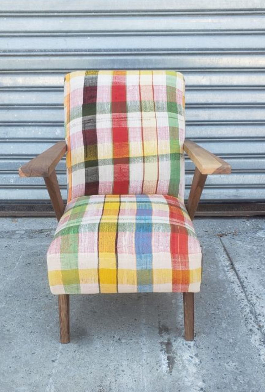 Moroccan Flat Arm Chair in Various Fabrics