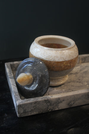Small Marble Container with Lid