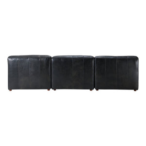 Leather Slipper Modular Sofa- Black