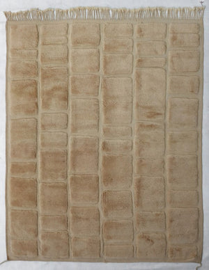 Cream Cobblestone Textured Moroccan Rug