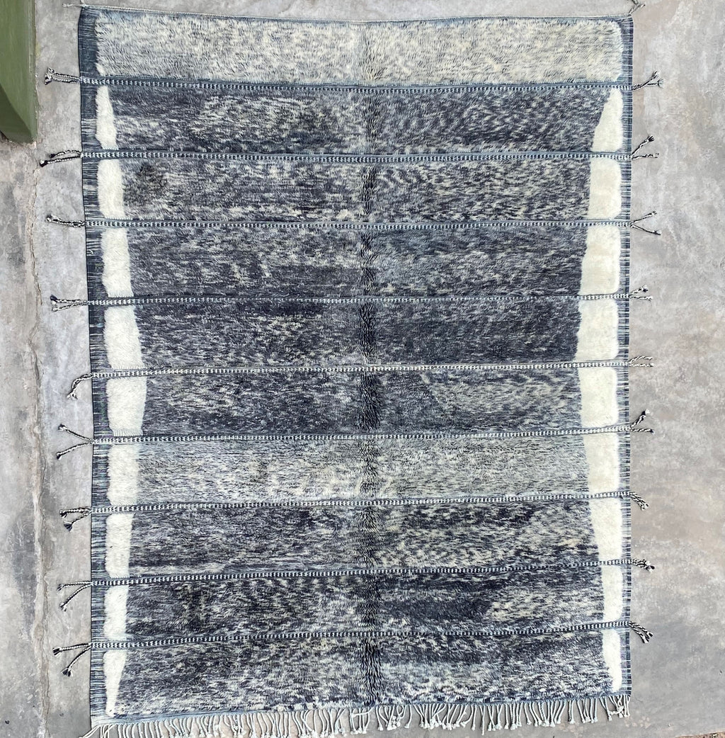 Slate Linear Pattern Moroccan Rug