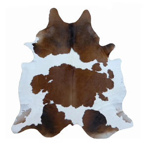 Brown and White Brazilian Cowhide