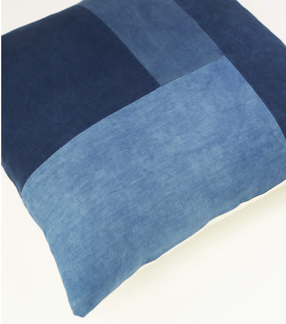 Blue Colorblock Pillow