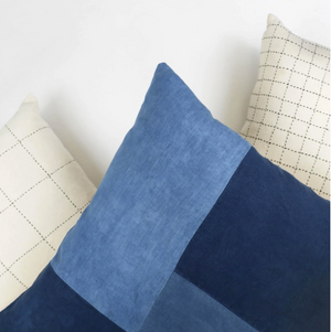 Blue Colorblock Pillow