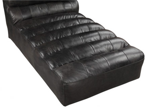 Leather Slipper Chaise Modular- Black