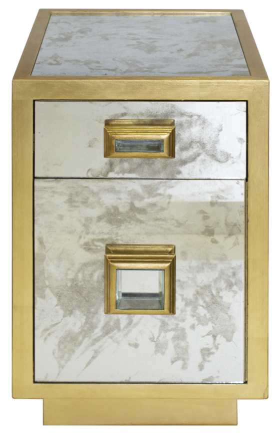 Gold Mirror Bedside Table