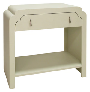 Cream Scalloped Bedside Table