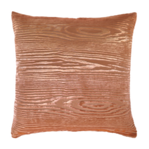 Coral Velvet Wood Pillow