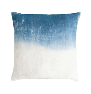 Dip Dye Velvet Pillow in Azul