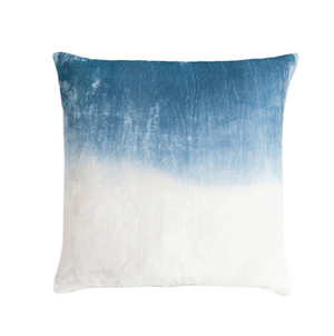Dip Dye Velvet Pillow in Azul