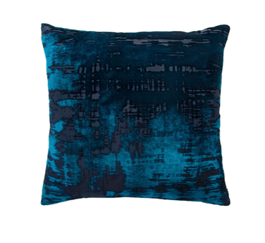 Brush Stroke Velvet Pillow in Cobalt Black- 8 Size Variants