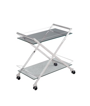 Two Tier Silver Bar Cart