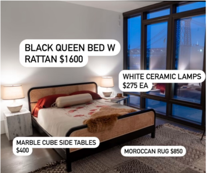 Black Rattan Queen Bed Frame Dyphor New York