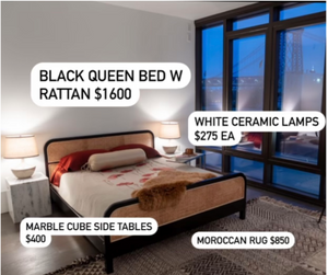 Black Rattan Queen Bed Frame