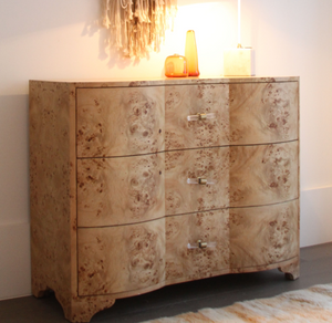 Burlwood dresser deals