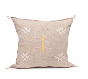 Blush Gray Embroidered Pillow 20x20