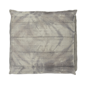 Gray Tie Dye Mud Cloth Pouf