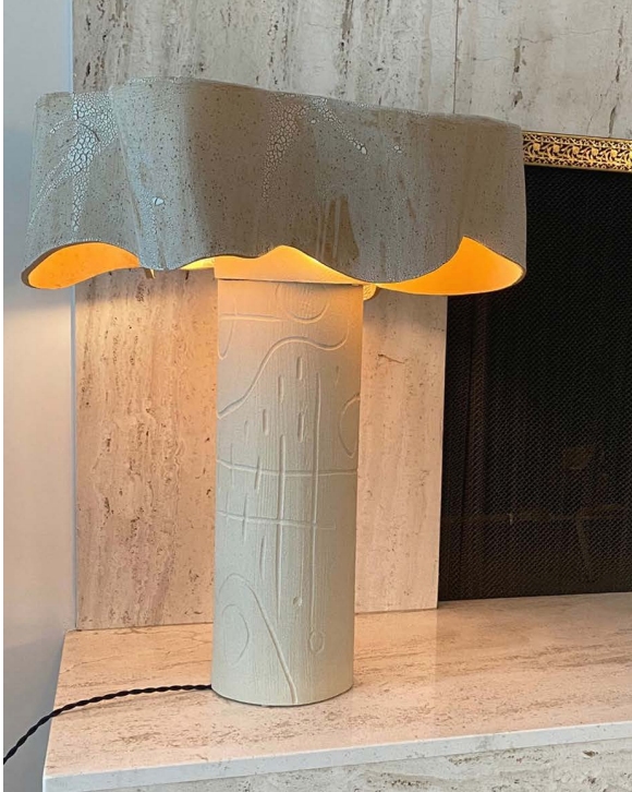 Wavey Ivory Lamp